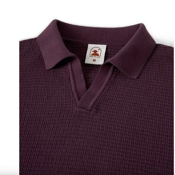 NEW Sweater Knit Polo (The Sebastian Long Sleeve Polo - Amethyst) - Picture 5 of 8